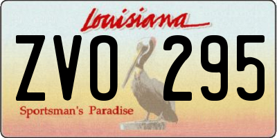 LA license plate ZVO295