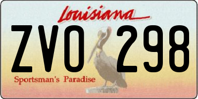 LA license plate ZVO298