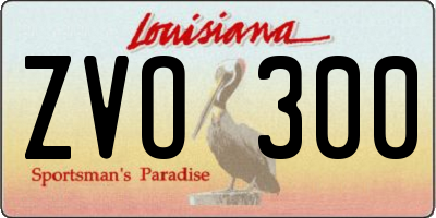 LA license plate ZVO300