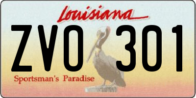 LA license plate ZVO301