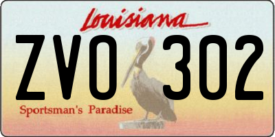 LA license plate ZVO302