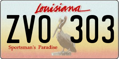 LA license plate ZVO303