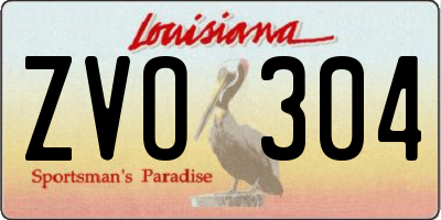 LA license plate ZVO304