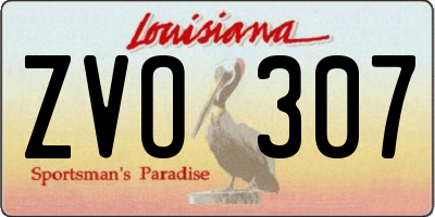 LA license plate ZVO307