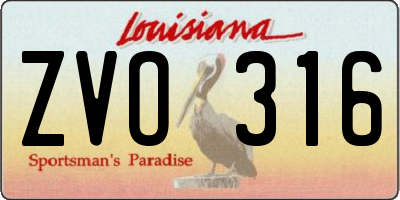 LA license plate ZVO316