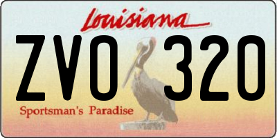 LA license plate ZVO320