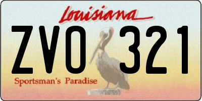 LA license plate ZVO321