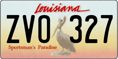 LA license plate ZVO327