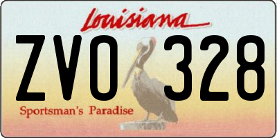 LA license plate ZVO328