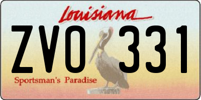 LA license plate ZVO331