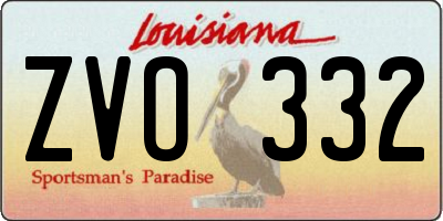 LA license plate ZVO332