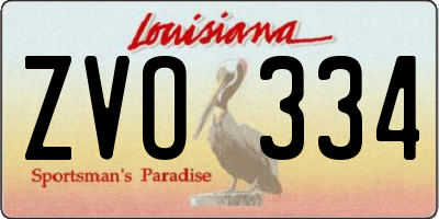 LA license plate ZVO334