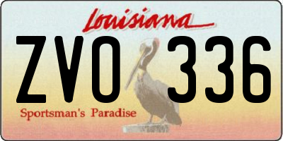 LA license plate ZVO336