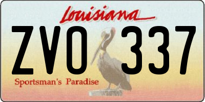 LA license plate ZVO337