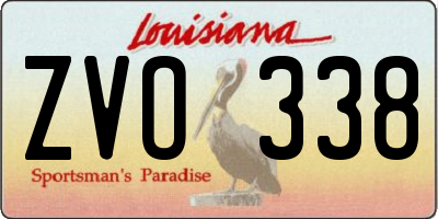 LA license plate ZVO338