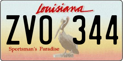 LA license plate ZVO344