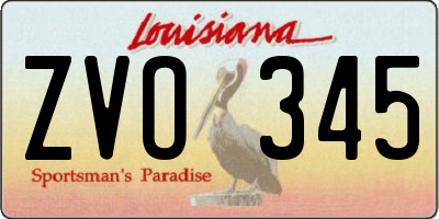 LA license plate ZVO345