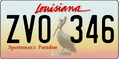 LA license plate ZVO346