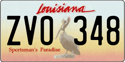 LA license plate ZVO348