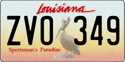 LA license plate ZVO349