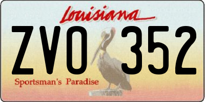 LA license plate ZVO352