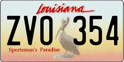 LA license plate ZVO354