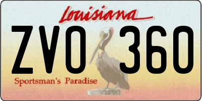 LA license plate ZVO360