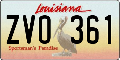 LA license plate ZVO361