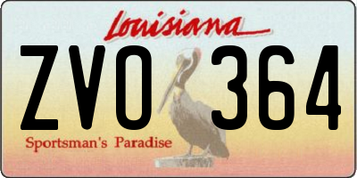 LA license plate ZVO364