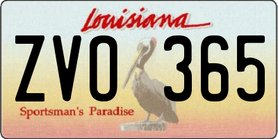 LA license plate ZVO365