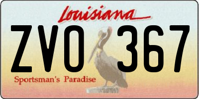 LA license plate ZVO367