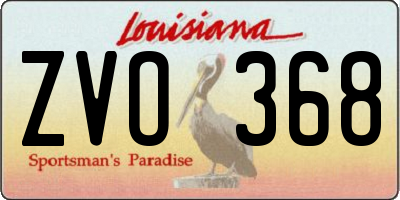 LA license plate ZVO368