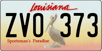 LA license plate ZVO373