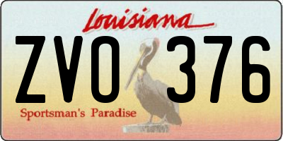 LA license plate ZVO376