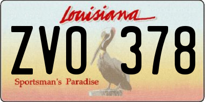 LA license plate ZVO378