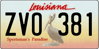 LA license plate ZVO381
