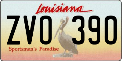 LA license plate ZVO390