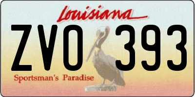 LA license plate ZVO393