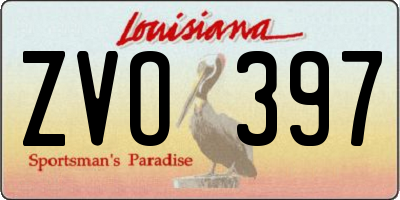 LA license plate ZVO397