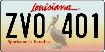 LA license plate ZVO401
