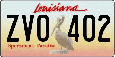 LA license plate ZVO402