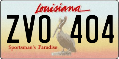LA license plate ZVO404