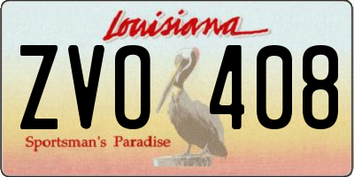 LA license plate ZVO408