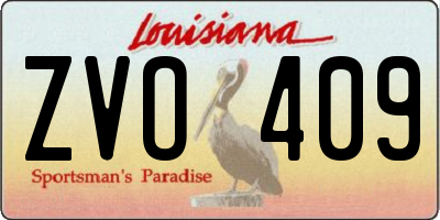 LA license plate ZVO409