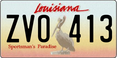 LA license plate ZVO413