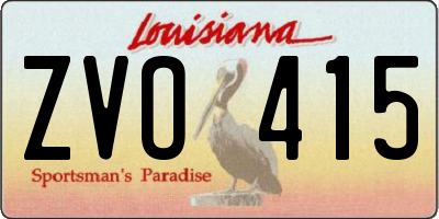 LA license plate ZVO415