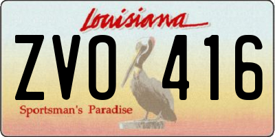 LA license plate ZVO416