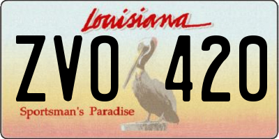 LA license plate ZVO420