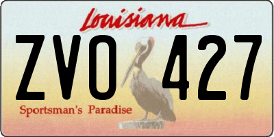 LA license plate ZVO427