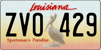 LA license plate ZVO429